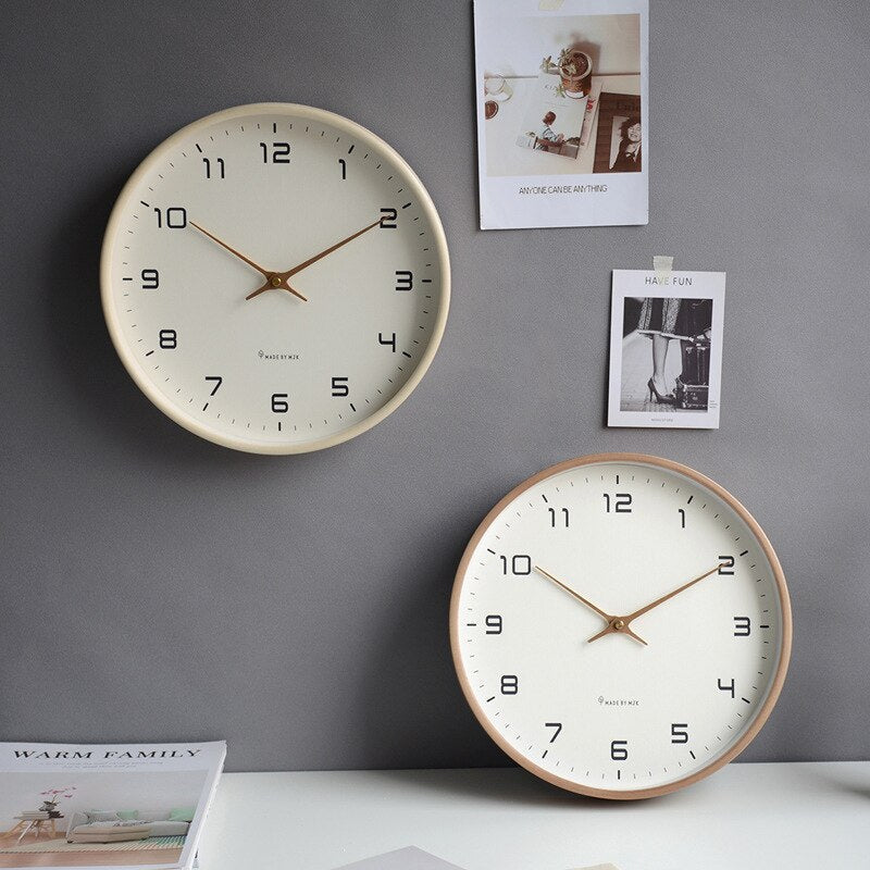 Scandinavian Wall Clock with Natural Wood Finish - Home by Lorena