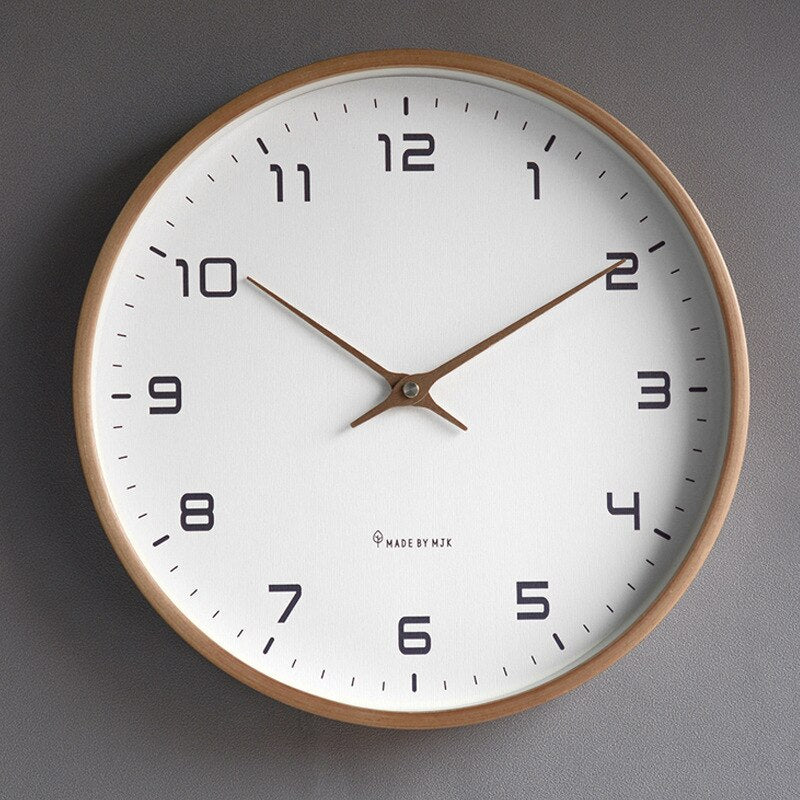 Scandinavian Wall Clock with Natural Wood Finish - Home by Lorena