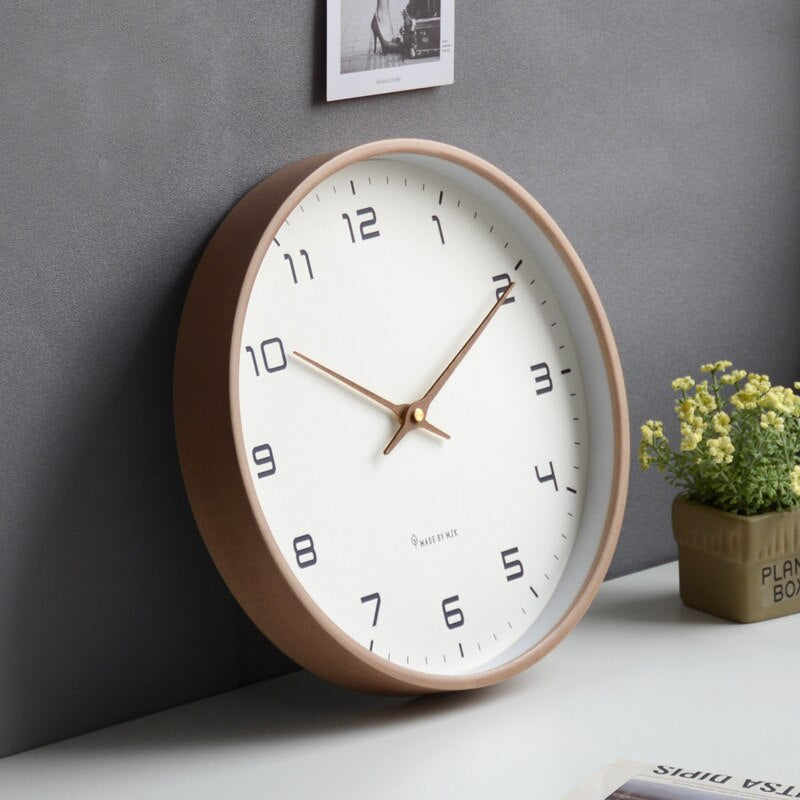 Scandinavian Wall Clock with Natural Wood Finish - Home by Lorena