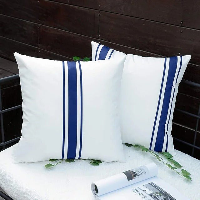 Set of 2 Waterproof Cushion Covers with Subtle Stripe Pattern - Home by Lorena
