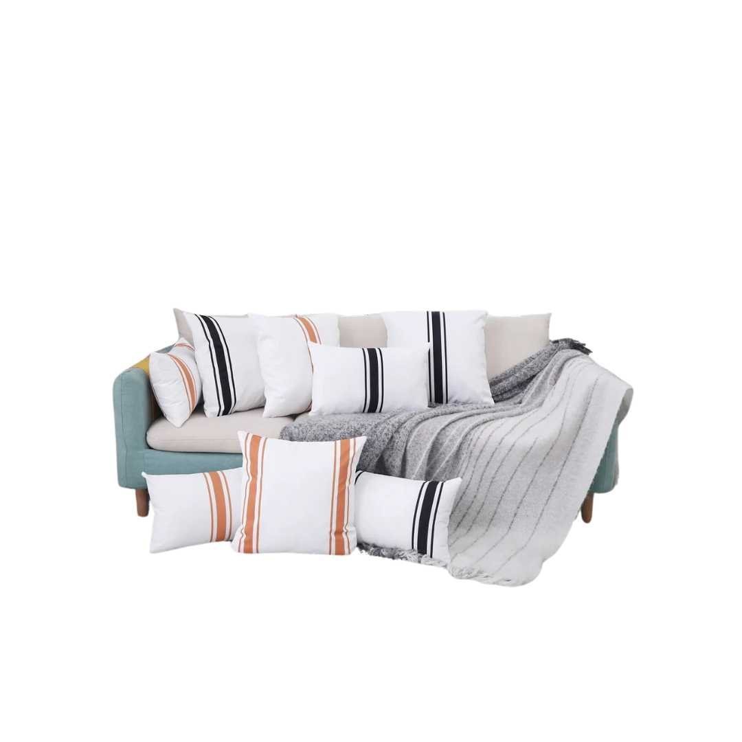 Set of 2 Waterproof Cushion Covers with Subtle Stripe Pattern - Home by Lorena