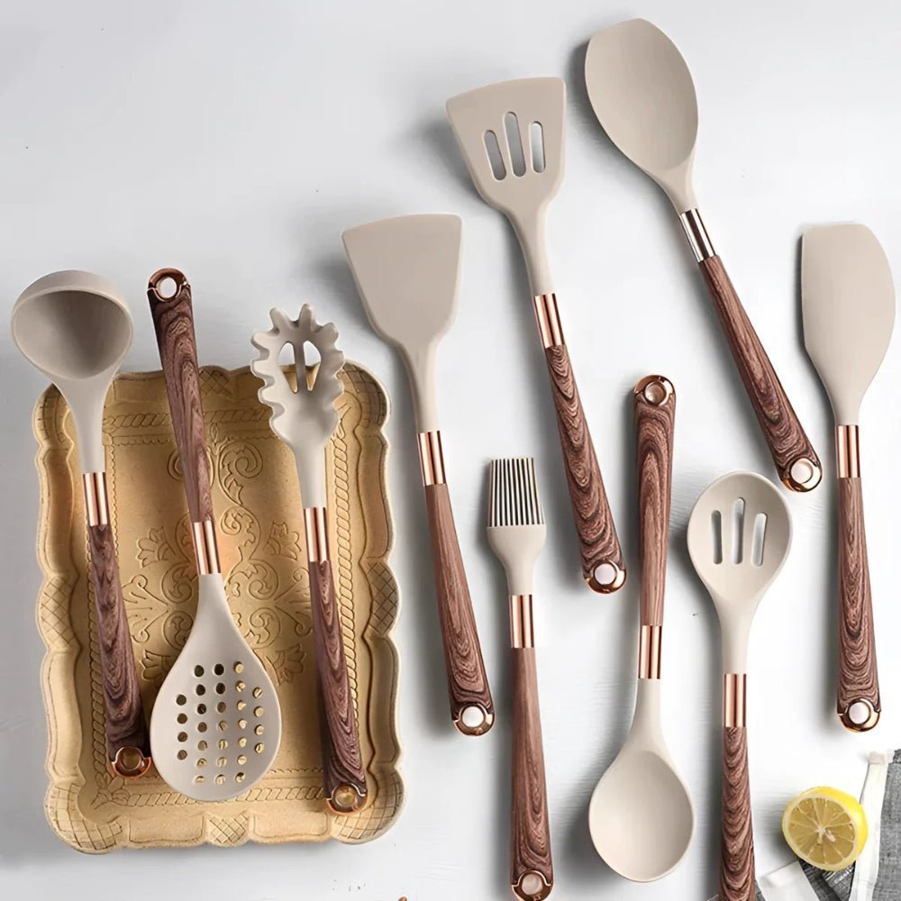 Silicone Kitchen Utensil Set with Ergonomic Handles, 10 - Piece - Home by Lorena