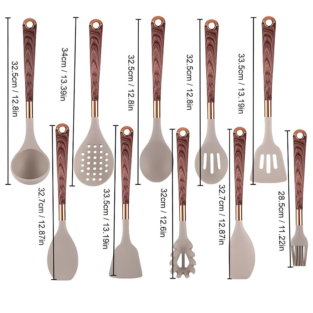 Silicone Kitchen Utensil Set with Ergonomic Handles, 10 - Piece - Home by Lorena