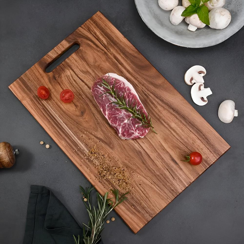 Solid Acacia Wood Chopping Board with Handle - Home by Lorena