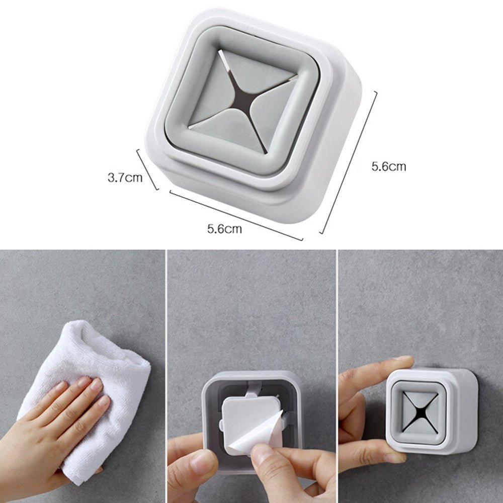 Square Towel Clip with Adhesive Back, White Base - Home by Lorena
