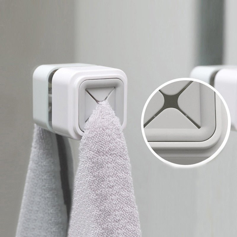 Square Towel Clip with Adhesive Back, White Base - Home by Lorena