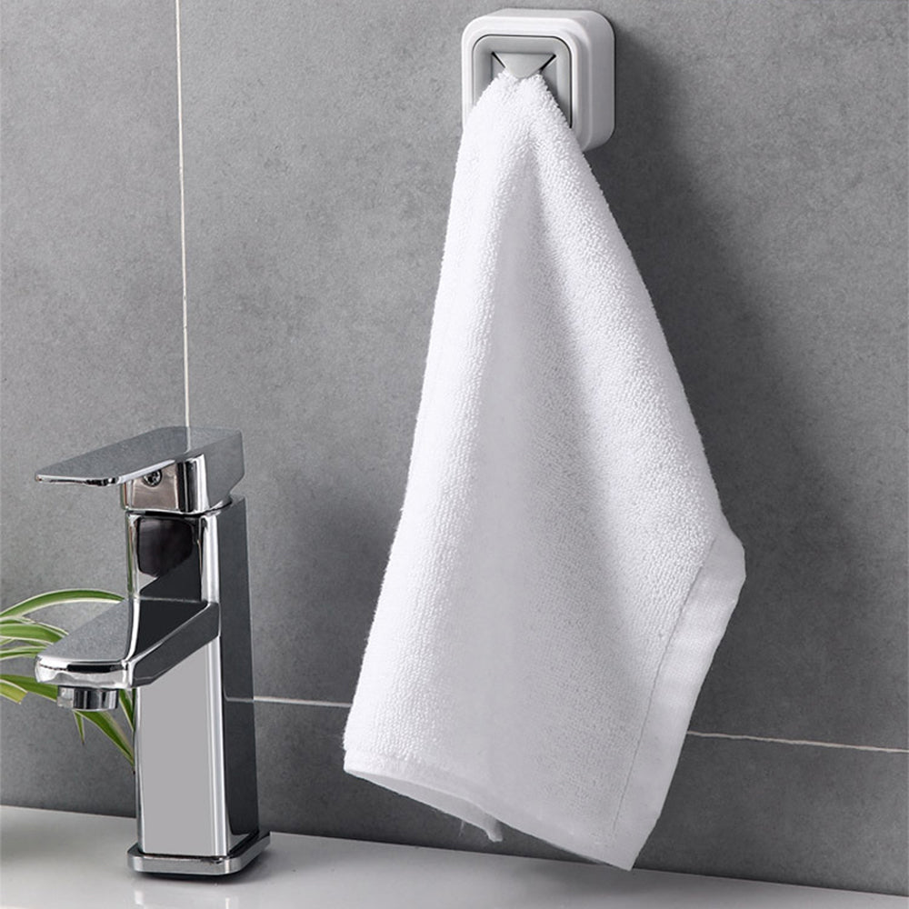 Square Towel Clip with Adhesive Back, White Base - Home by Lorena