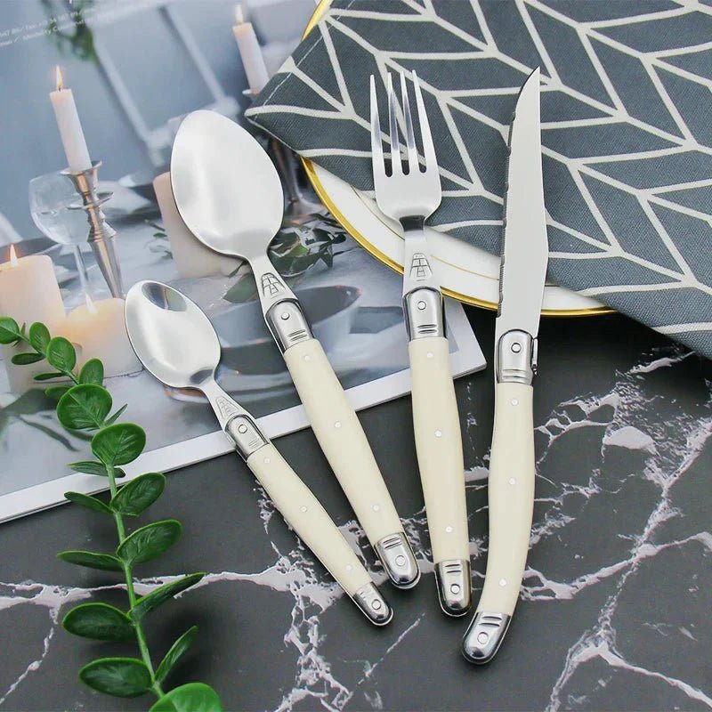 Stainless Steel Cutlery Set with Ivory Handles - Home by Lorena