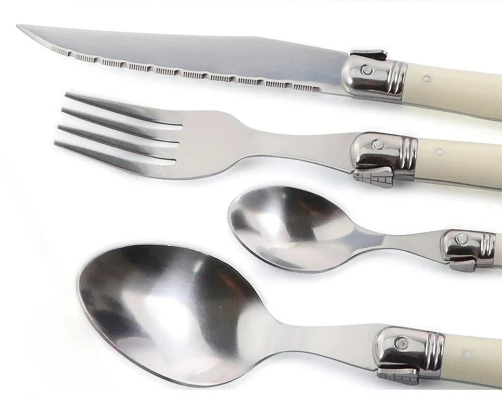 Stainless Steel Cutlery Set with Ivory Handles - Home by Lorena