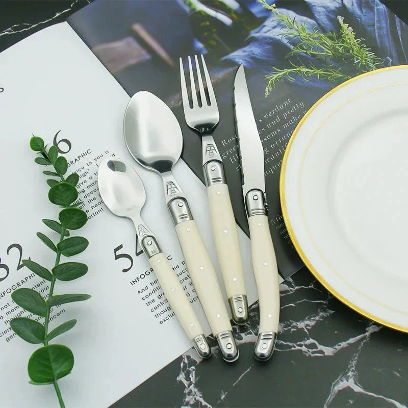 Stainless Steel Cutlery Set with Ivory Handles - Home by Lorena