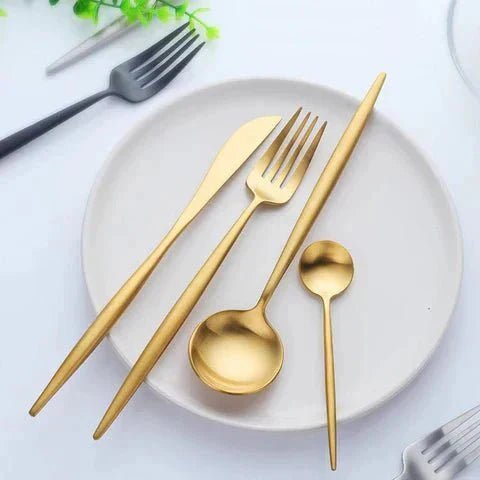Stainless Steel Cutlery Set with Mirror Finish, 24 Pieces - Home by Lorena