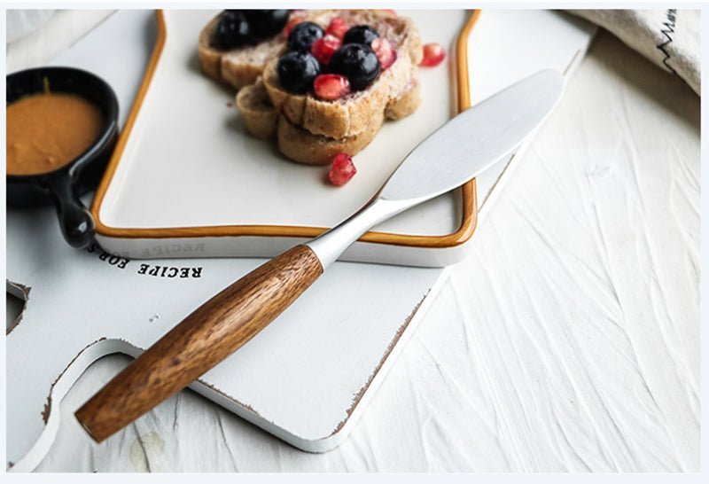 Stainless Steel Cutlery Set with Natural Wood Handles, 5 - Piece - Home by Lorena