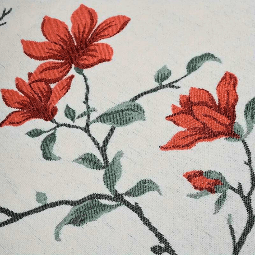 Vintage Floral Chenille Sofa Cover with Fringe Border - Home by Lorena