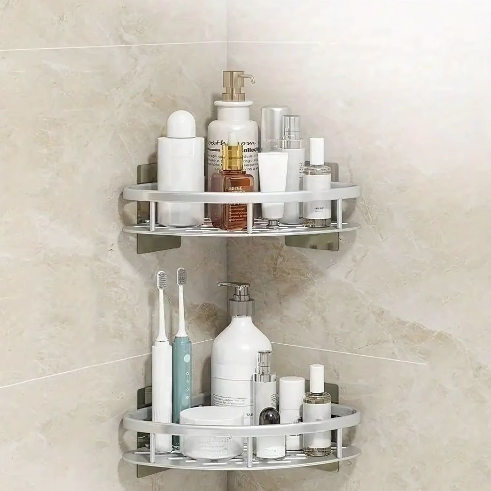 Wall - Mounted Aluminium Shower Shelf with Matte Black Finish - Home by Lorena