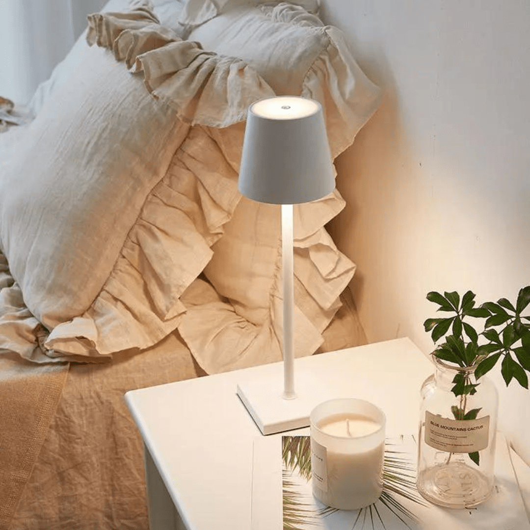 Wireless Table Lamp with Adjustable Brightness, USB Rechargeable - Home by Lorena