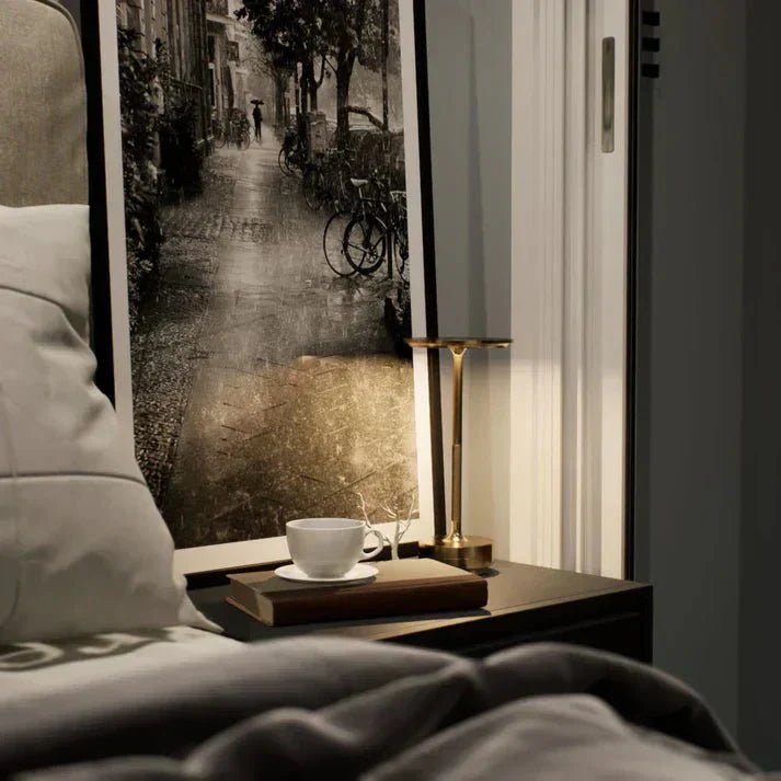 Wireless Table Lamp with Aluminium Frame and Acrylic Shade - Home by Lorena