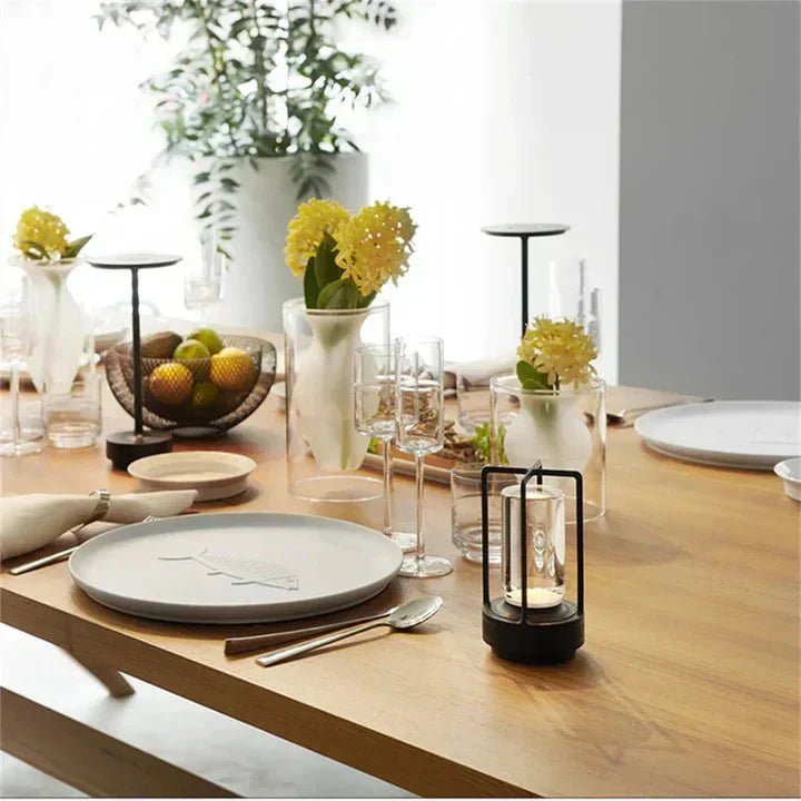 Wireless Table Lamp with Crystal Cylinder and Touch Control - Home by Lorena