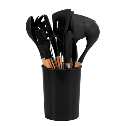 12 - Piece Silicone Kitchen Utensil Set with Bamboo Handles - Home by Lorena
