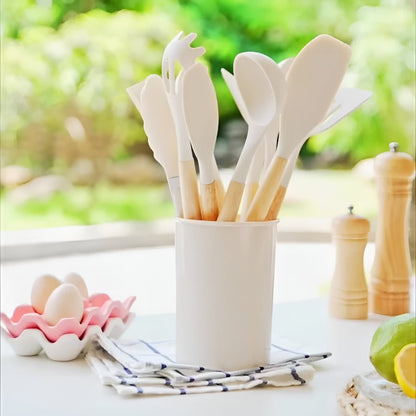 12 - Piece Silicone Kitchen Utensil Set with Bamboo Handles - Home by Lorena