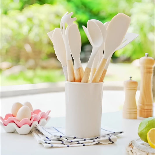 12 - Piece Silicone Kitchen Utensil Set with Bamboo Handles - Home by Lorena