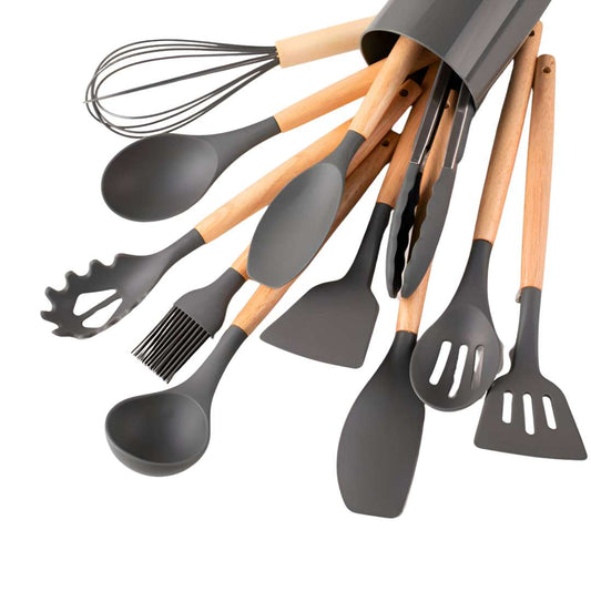 12 - Piece Silicone Kitchen Utensil Set with Bamboo Handles - Home by Lorena