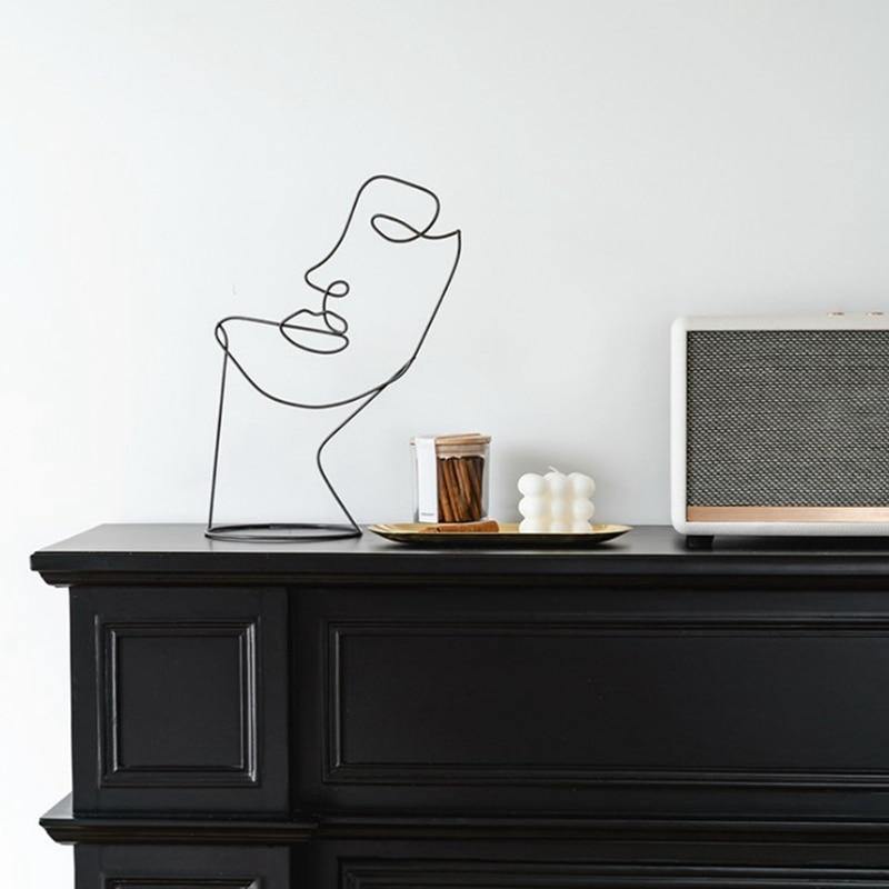 Abstract Iron Silhouette Sculpture with Matte Black Finish - Home by Lorena