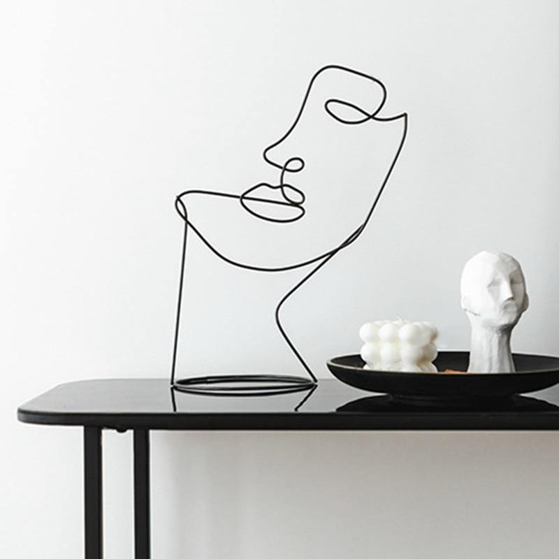 Abstract Iron Silhouette Sculpture with Matte Black Finish - Home by Lorena