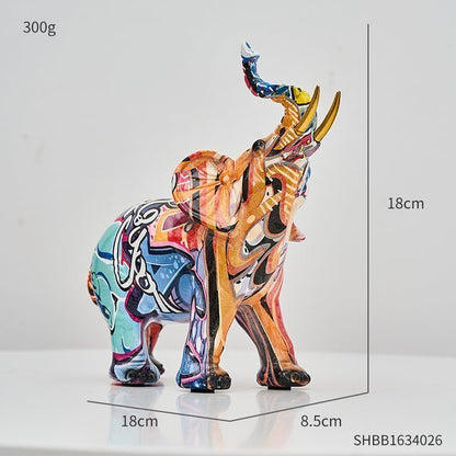Abstract Resin Sculpture with Graffiti - Inspired Finish - Home by Lorena