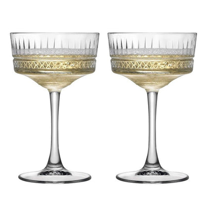 Blown Glass Cocktail Glasses Set with Tapered Bowl - Home by Lorena
