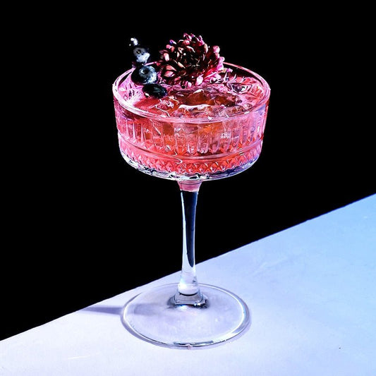 Blown Glass Cocktail Glasses Set with Tapered Bowl - Home by Lorena
