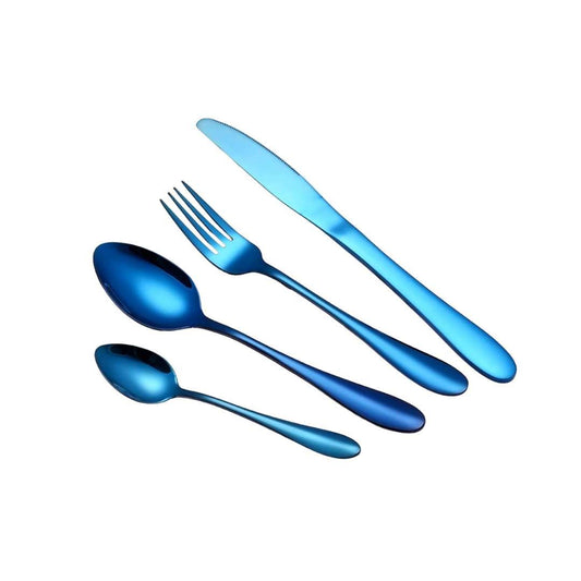 Blue Stainless Steel Cutlery Set, 4 Pieces - Home by Lorena