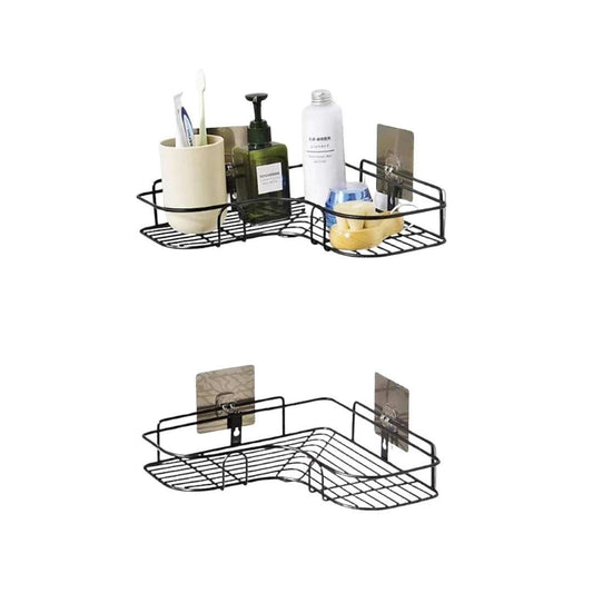Corner Bathroom Storage Shelf in Stainless Steel - Home by Lorena