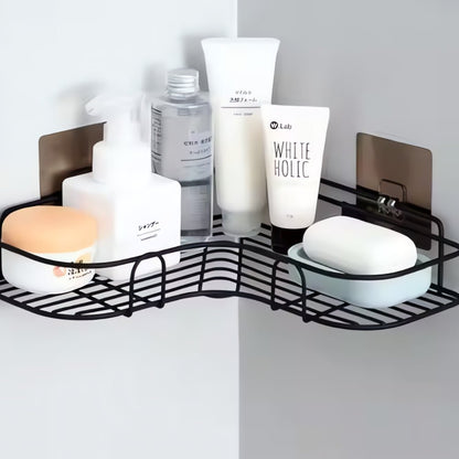 Corner Bathroom Storage Shelf in Stainless Steel - Home by Lorena