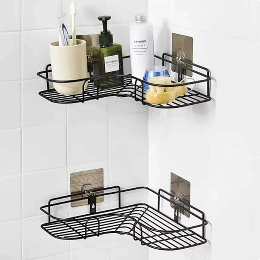 Corner Bathroom Storage Shelf in Stainless Steel - Home by Lorena