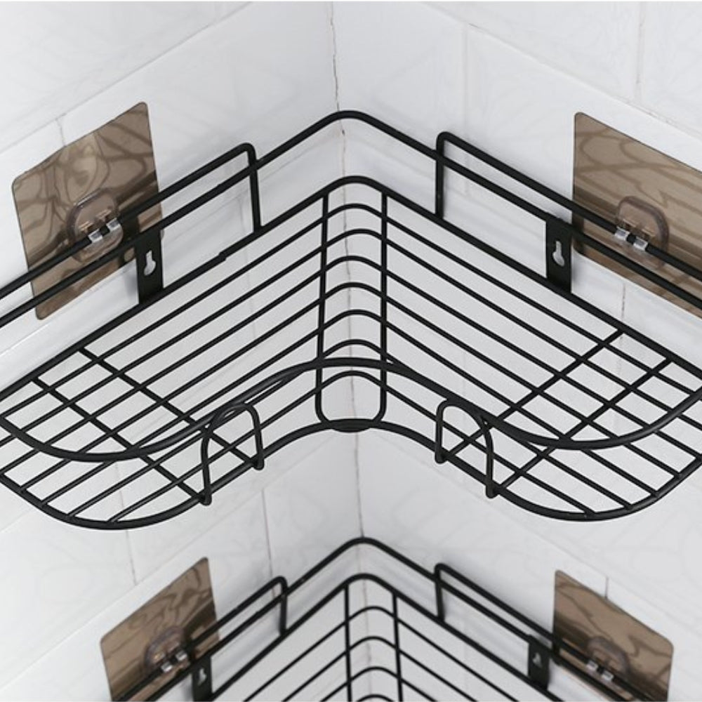 Corner Bathroom Storage Shelf in Stainless Steel - Home by Lorena