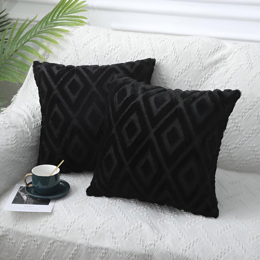 Cotton Linen Cushion Cover with 3D Diamond Pattern - Home by Lorena