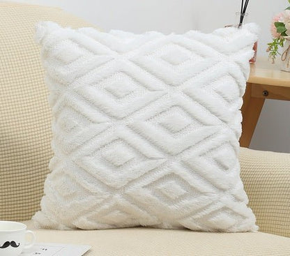 Cotton Linen Cushion Cover with 3D Diamond Pattern - Home by Lorena