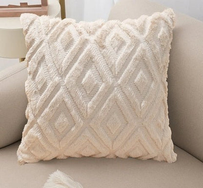 Cotton Linen Cushion Cover with 3D Diamond Pattern - Home by Lorena