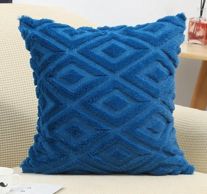 Cotton Linen Cushion Cover with 3D Diamond Pattern - Home by Lorena