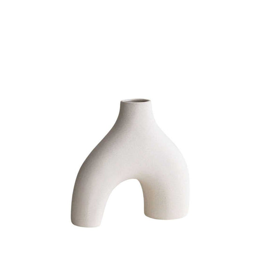 Curved Ceramic Vase with Sculptural Form - Home by Lorena