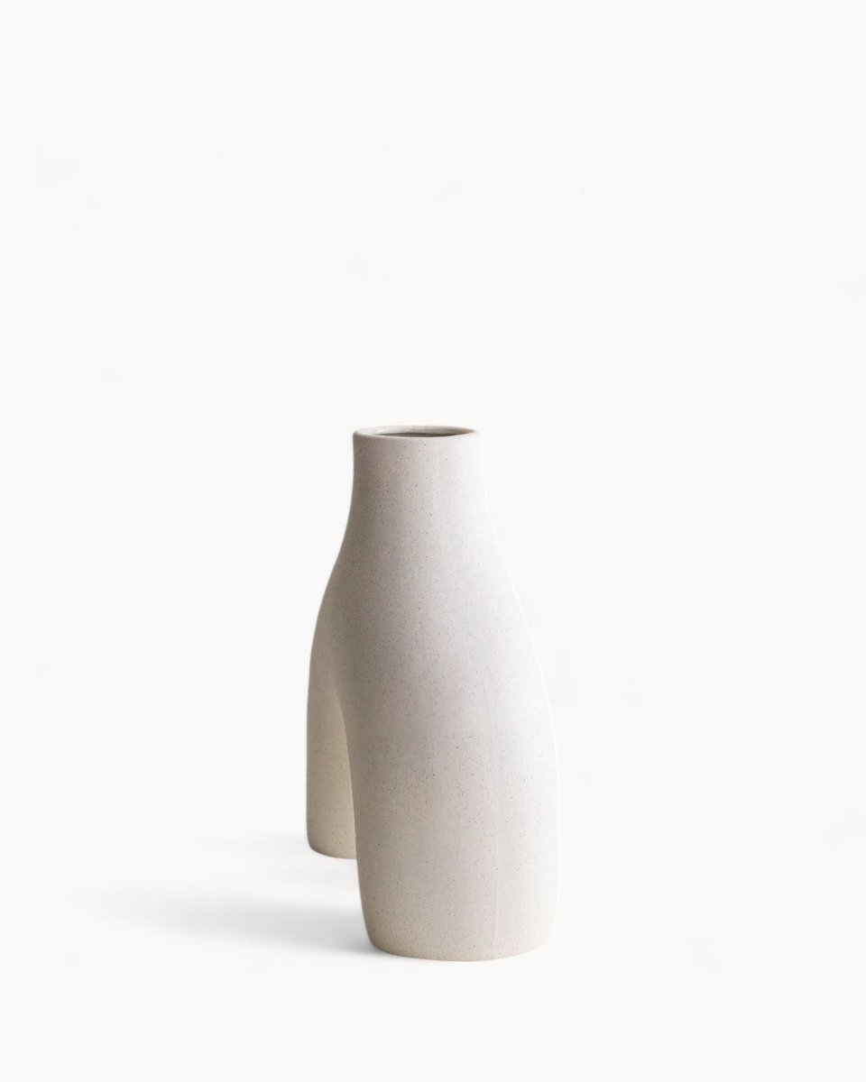 Curved Ceramic Vase with Sculptural Form - Home by Lorena