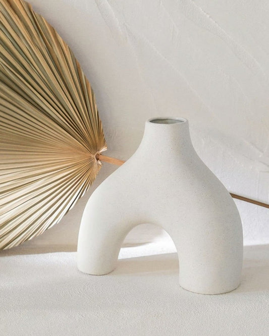 Curved Ceramic Vase with Sculptural Form - Home by Lorena