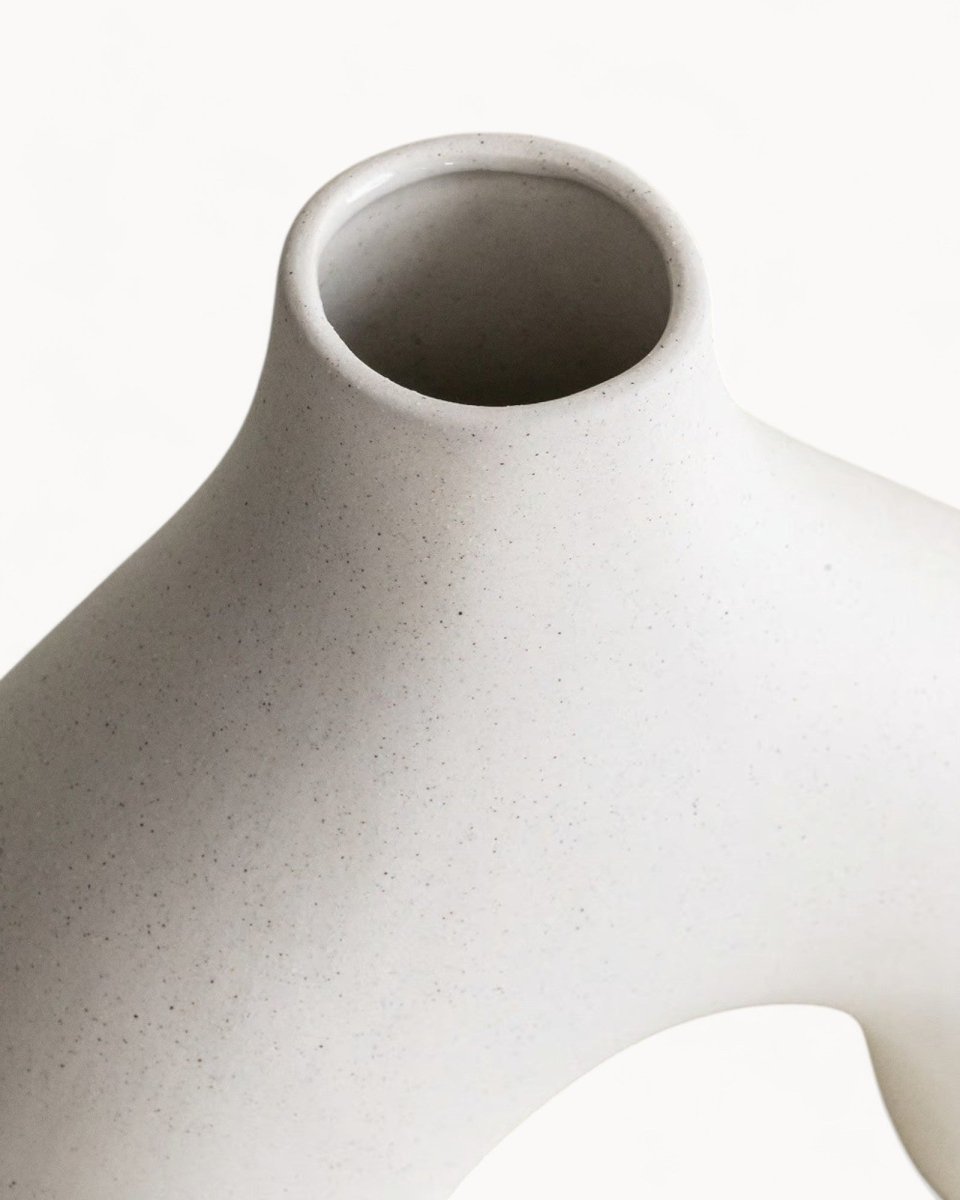 Curved Ceramic Vase with Sculptural Form - Home by Lorena