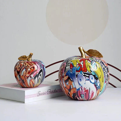 Decorative Resin Apple Figurine with Hand - Painted Finish - Home by Lorena