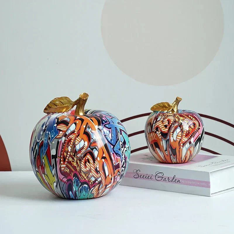 Decorative Resin Apple Figurine with Hand - Painted Finish - Home by Lorena