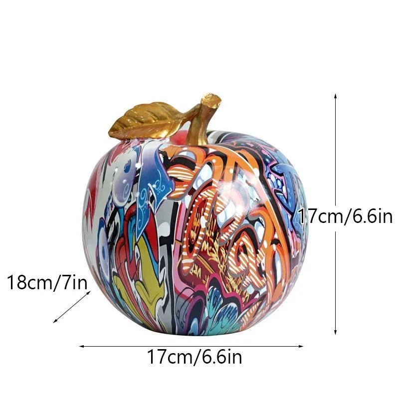 Decorative Resin Apple Figurine with Hand - Painted Finish - Home by Lorena