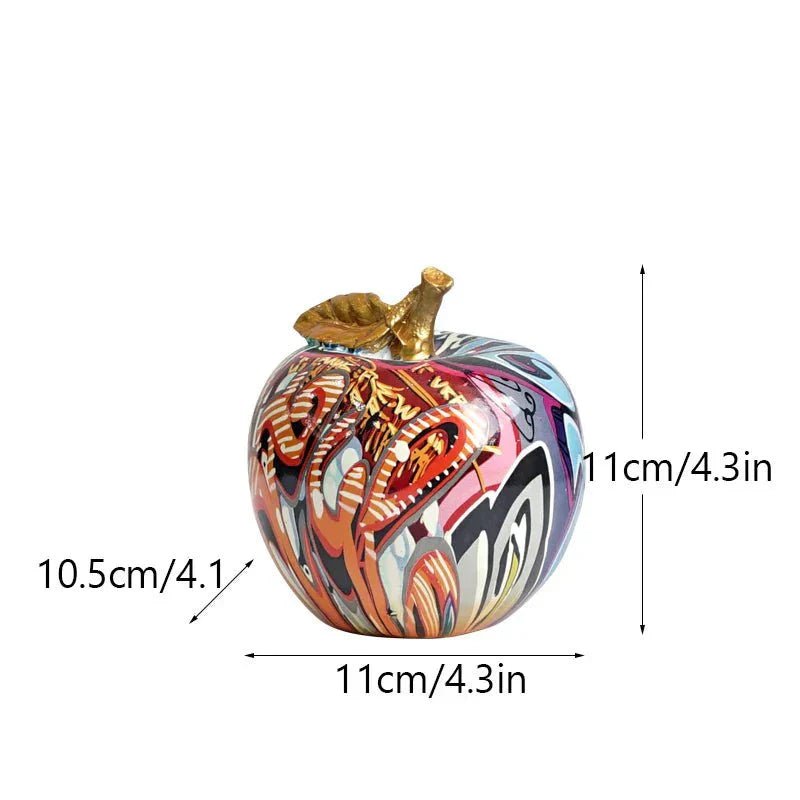 Decorative Resin Apple Figurine with Hand - Painted Finish - Home by Lorena