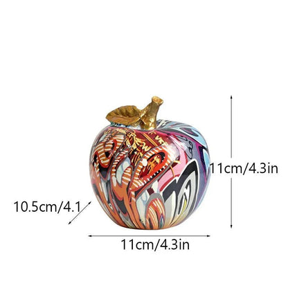 Decorative Resin Apple Figurine with Hand - Painted Finish - Home by Lorena