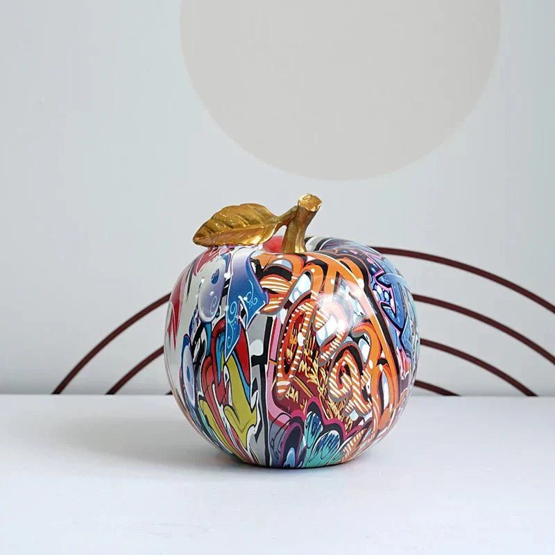 Decorative Resin Apple Figurine with Hand - Painted Finish - Home by Lorena