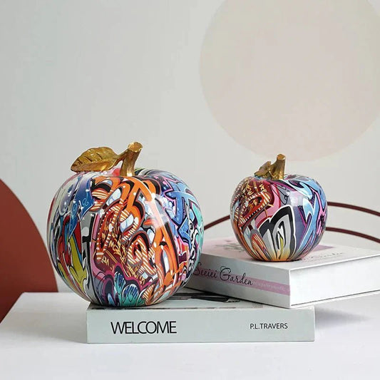 Decorative Resin Apple Figurine with Hand - Painted Finish - Home by Lorena